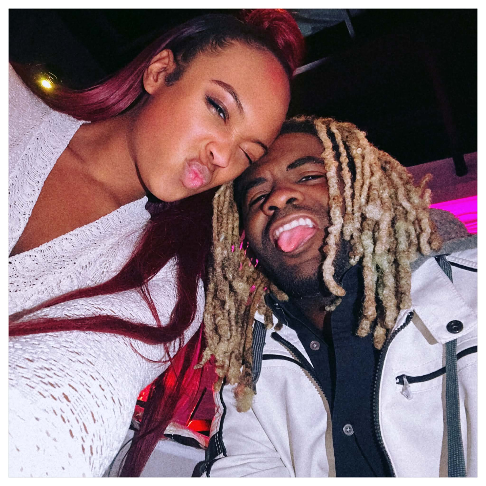 Donye'a and Kyra being playful on a night out